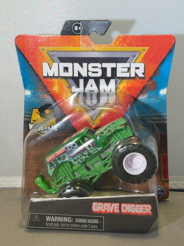 2021 Monster Jam Grave Digger Series 17 Shear Madness White Wheels 1:64