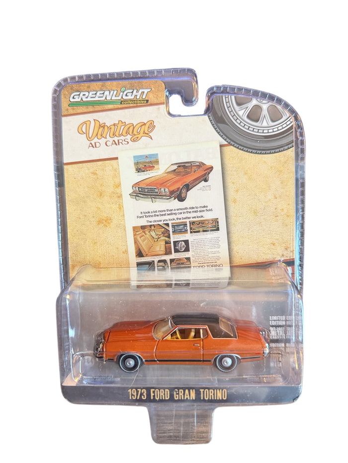 GreenLight Vintage Ad Cars Series 10 1973 Ford Gran Torino 1:64 – 39140-E