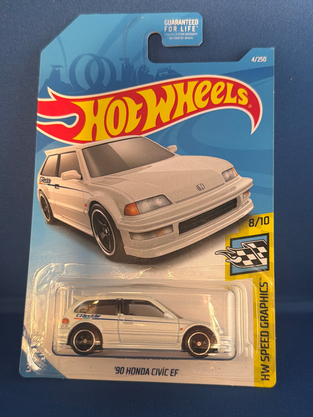 Hot Wheels Factory Sealed 2019 Super Treasure Hunt 90 Honda Civic EF - White — front view