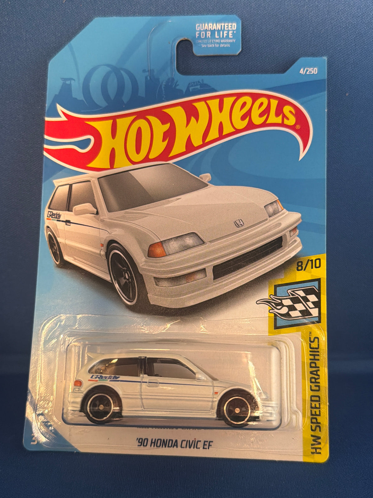 Hot Wheels Factory Sealed 2019 Super Treasure Hunt 90 Honda Civic EF - White — front view