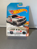 2017 Hot Wheels Chevy Silverado White Red HW Hot Trucks 10/10 60/365 DTX78 front