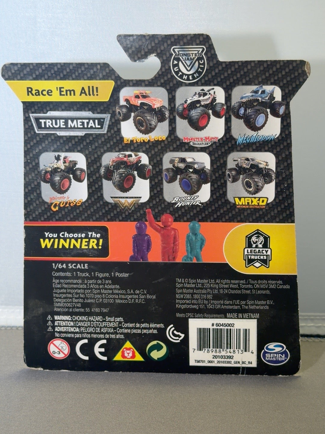 Original back photograph of 2019 Grave Digger Series 1 packaging
