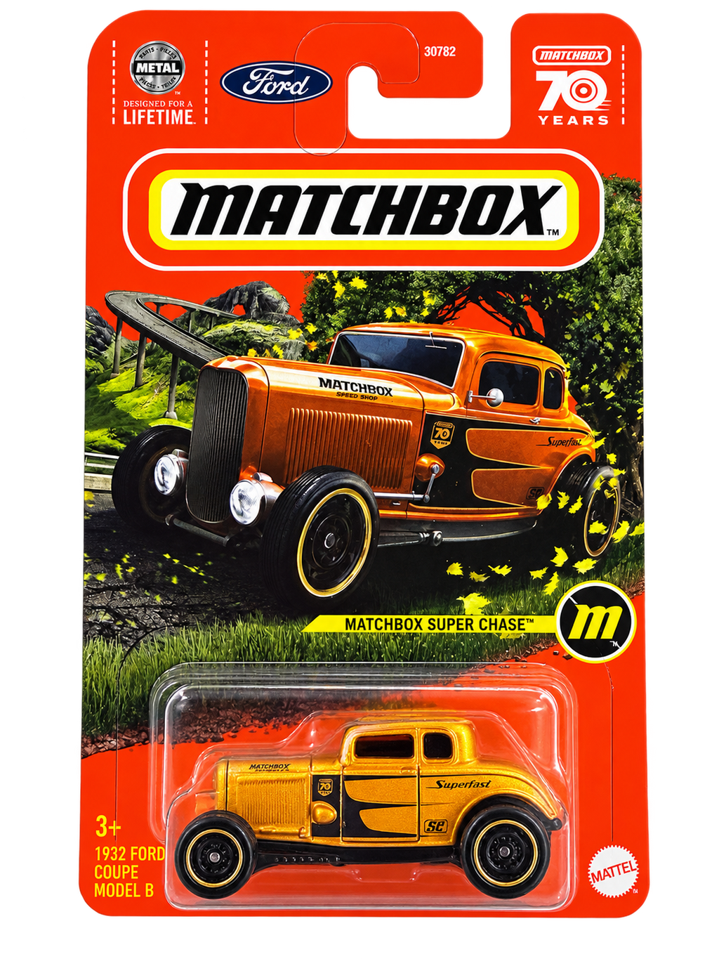 2023 Matchbox 1932 Ford Coupe Model B Super Chase 70th Anniversary front card