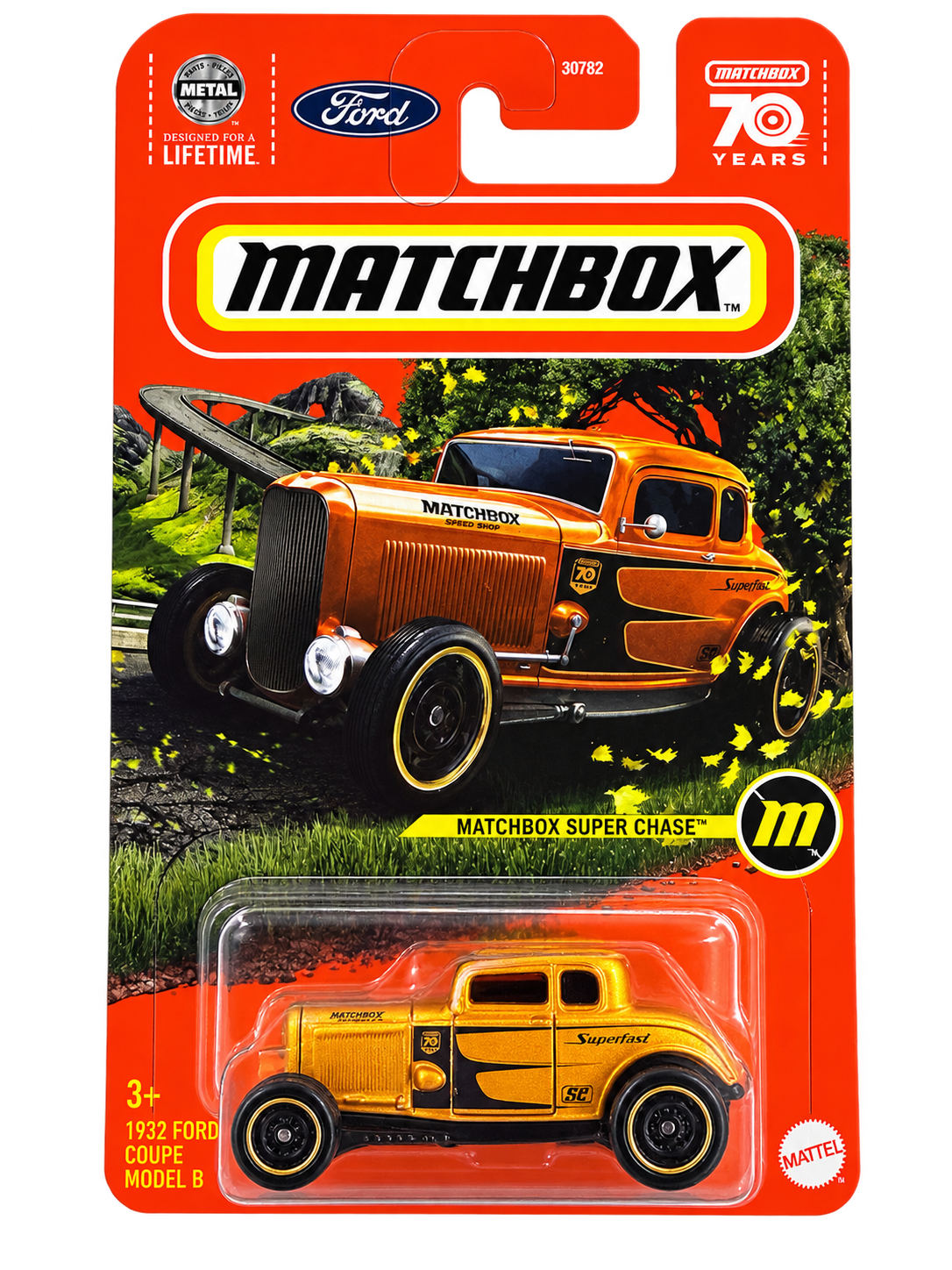 2023 Matchbox 1932 Ford Coupe Model B Super Chase 70th Anniversary front card