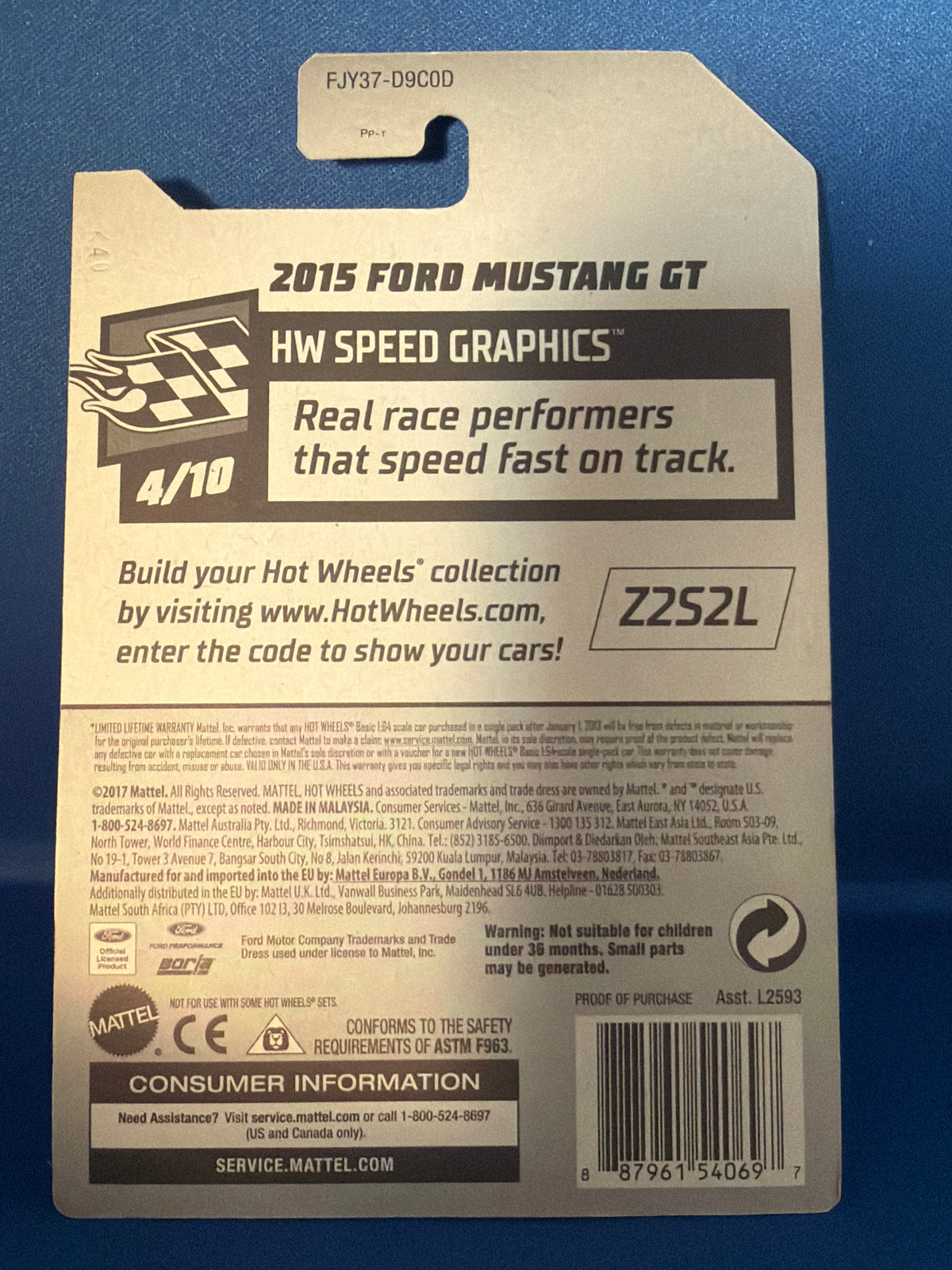 Hot Wheels 2018 Super Treasure Hunt 2015 Ford Mustang GT — back view