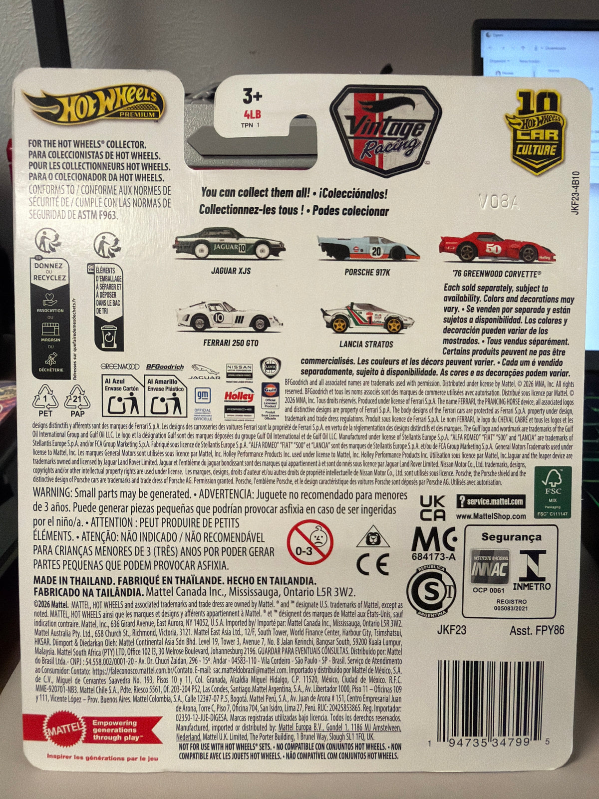 2026 Hot Wheels Premium Vintage Racing Nissan Skyline GT-R BNR32 GOLD CHASE 0/5 — back view