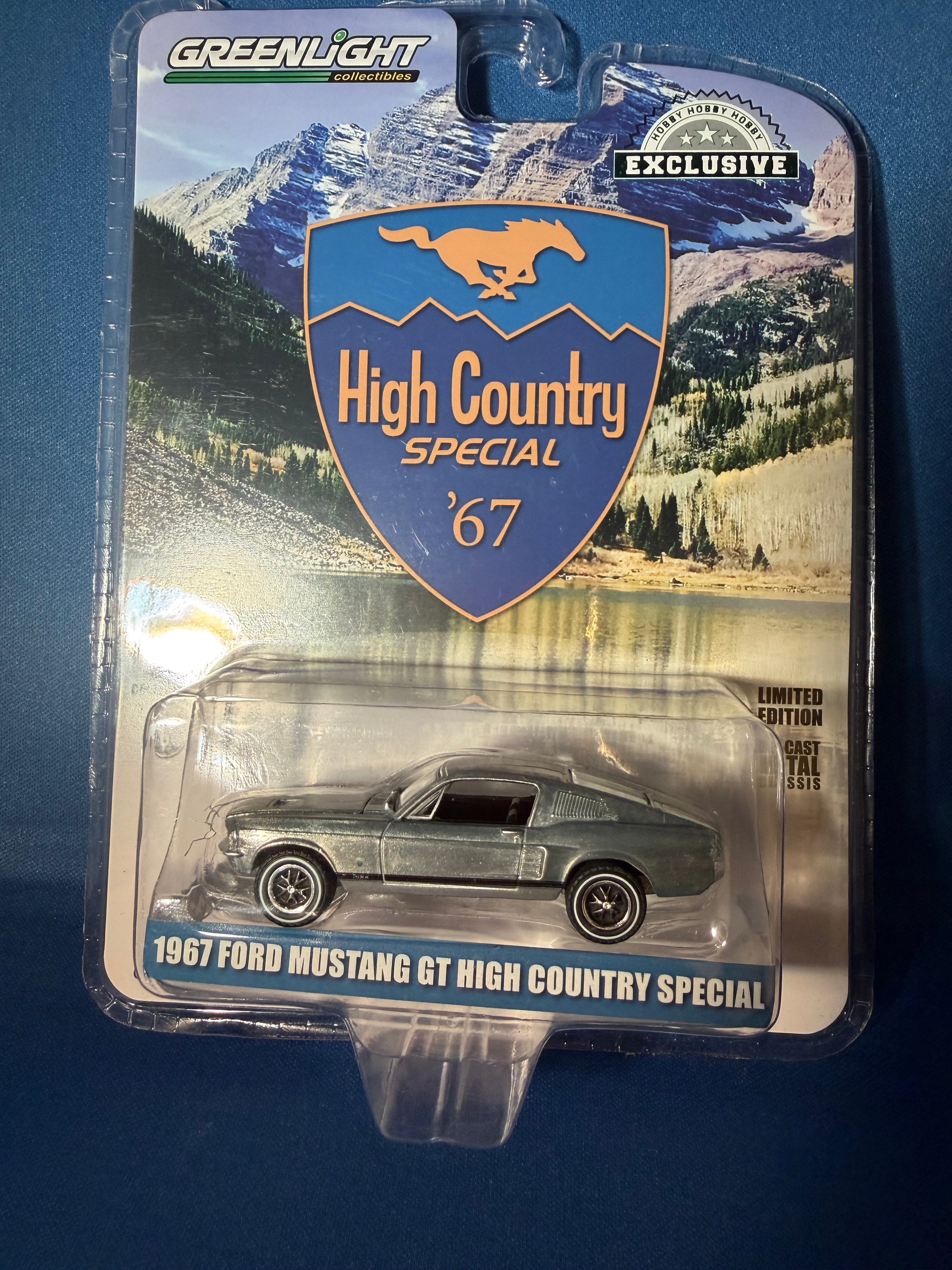 GreenLight 1967 Ford Mustang GT High Country Special RAW CHASE Hobby Exclusive 1:64 — front view