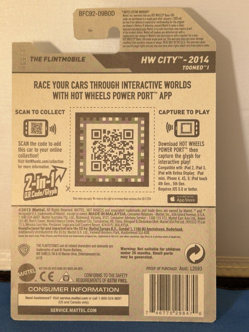 Actual back photo 2014 Hot Wheels Flintmobile BFC92 83/250