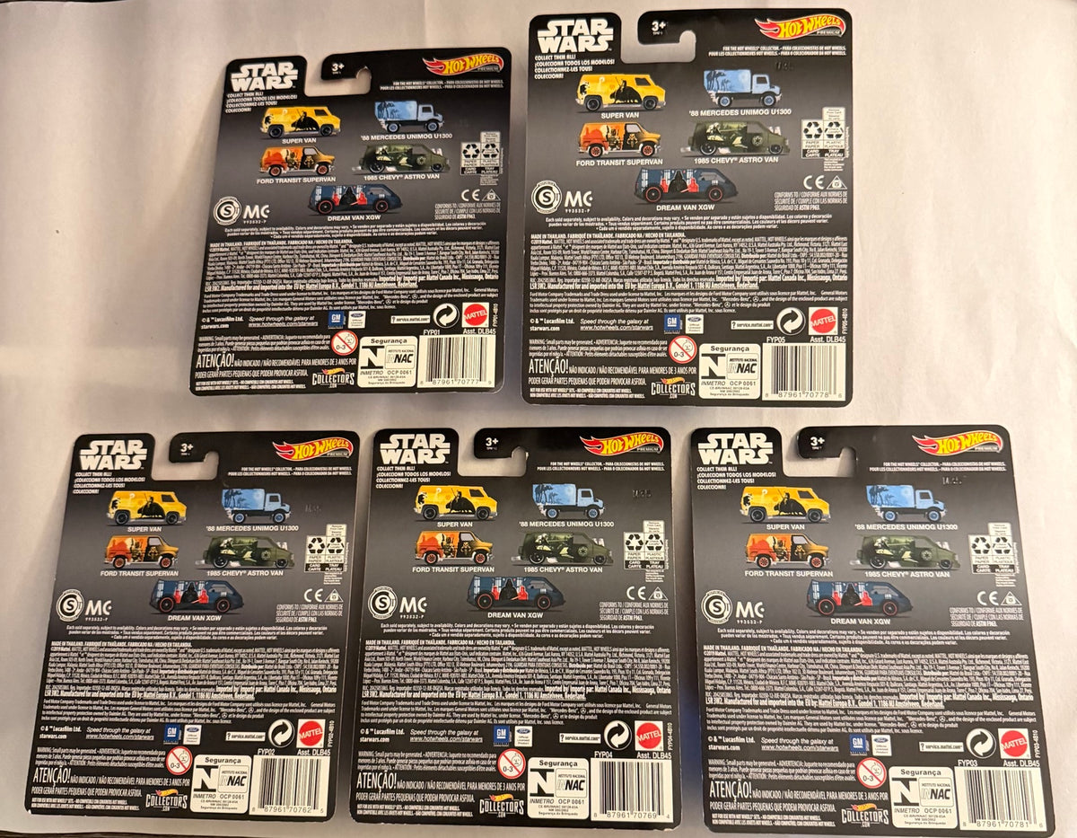 Hot Wheels Premium Star Wars Complete 5-Car Set 1/5–5/5 Real Riders — listing photo 2