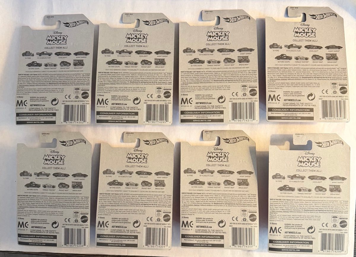 2017 Disney Mickey Mouse Hot Wheels complete set photo 2