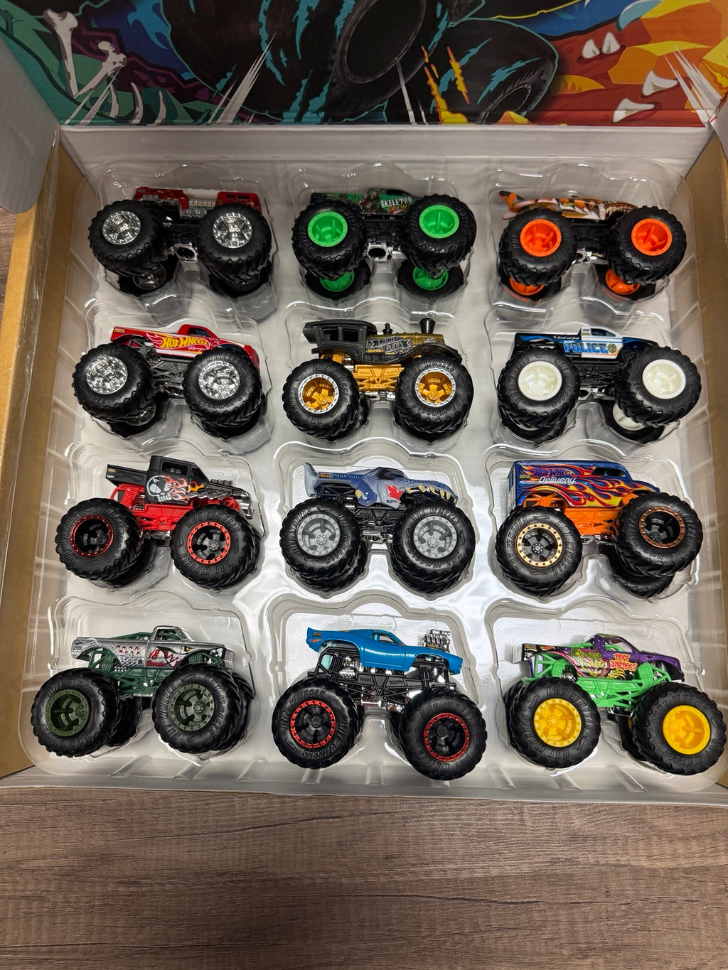 Original close-up of complete 12-truck assortment