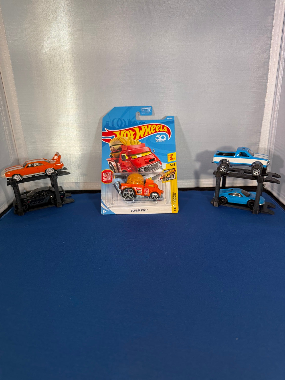 Original front photo 2018 Hot Wheels Buns of Steel orange factory sealed