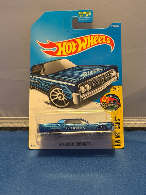2017 Hot Wheels 64 Lincoln Continental blue DVB79 front
