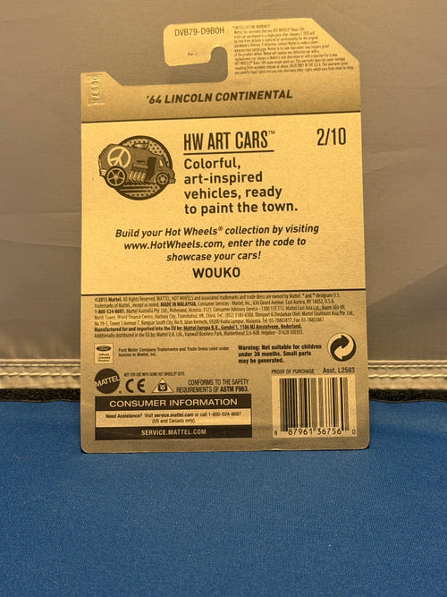 2017 Hot Wheels 64 Lincoln Continental DVB79 card back