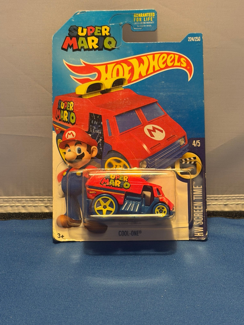 2016 Hot Wheels Super Mario Cool-One DHT14 sealed front with card wear
