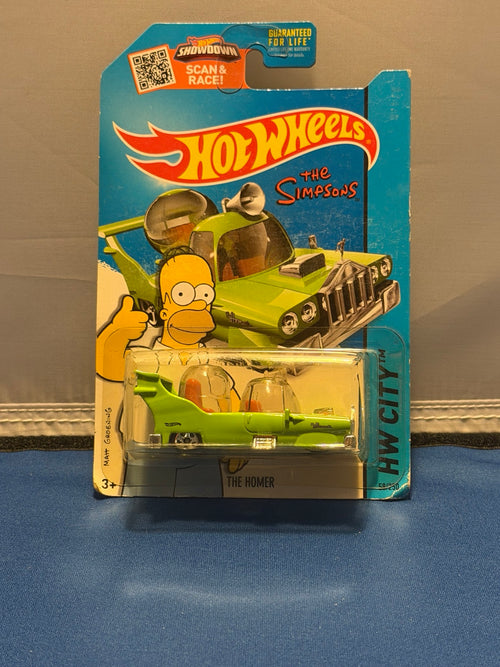 2015 Hot Wheels The Homer CFK18 green Simpsons car card front