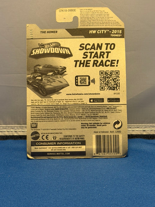 2015 The Homer original card back showing packaging wear