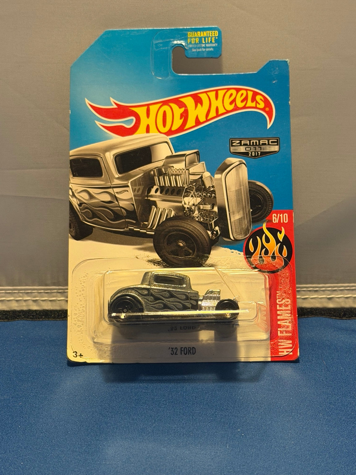 2017 Hot Wheels ’32 Ford ZAMAC 011 FBJ16 HW Flames card front