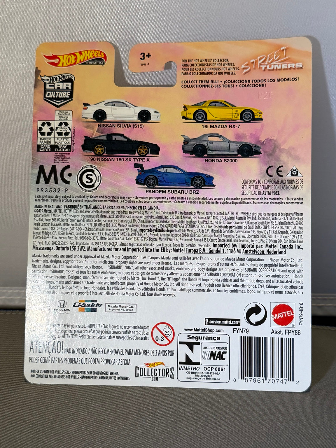 Back of Nissan Silvia S15 Street Tuners packaging