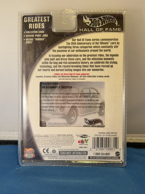 Original back photo 2003 Hot Wheels Hall of Fame Volkswagen Beetle B0942