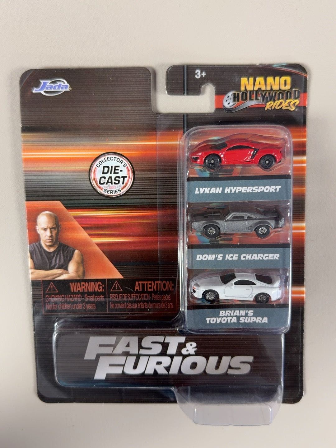 Jada Fast Furious Lykan Ice Charger Supra three-pack front