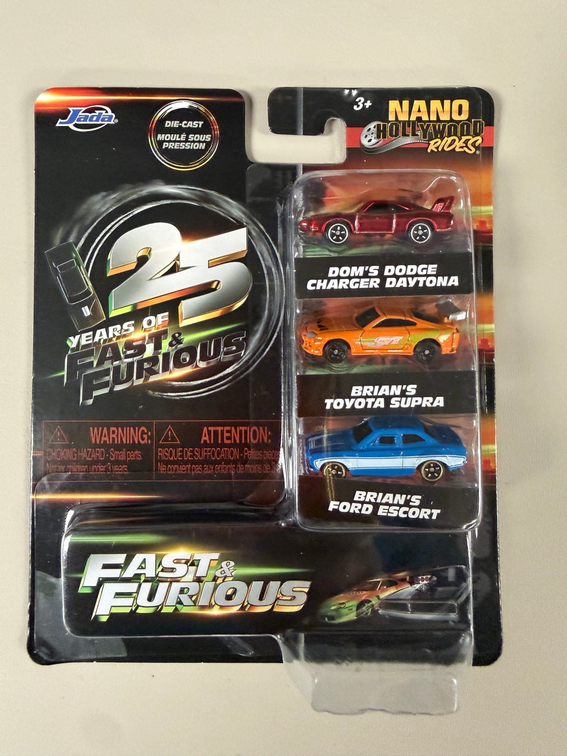 Jada Fast Furious 25th anniversary three pack front