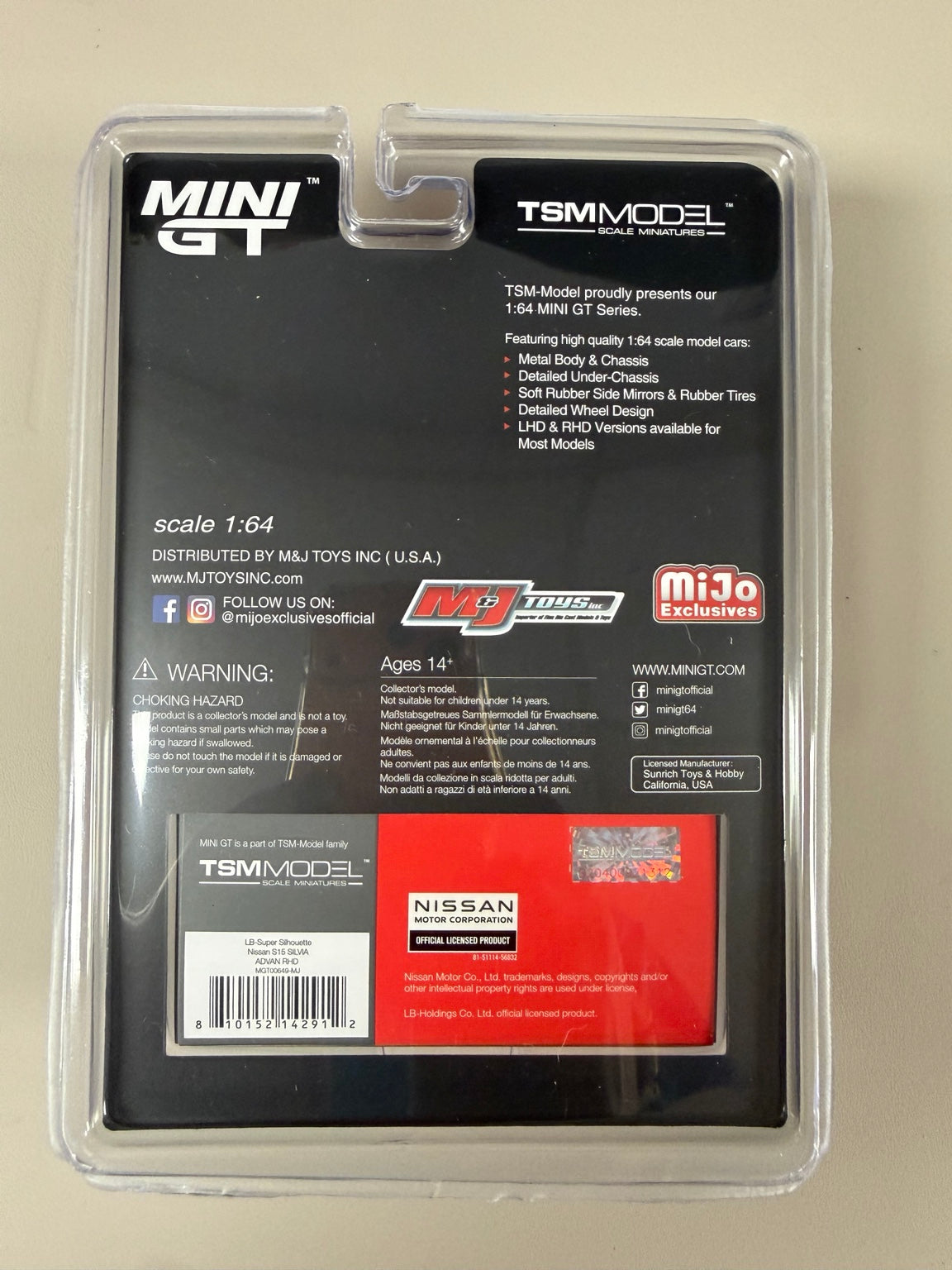MINI GT MiJo Nissan S15 Silvia ADVAN original back photo