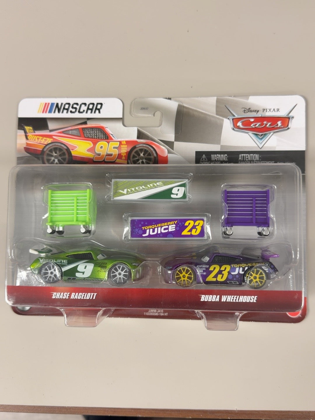 Disney Pixar Cars NASCAR Chase Racelott and Bubba Wheelhouse set front