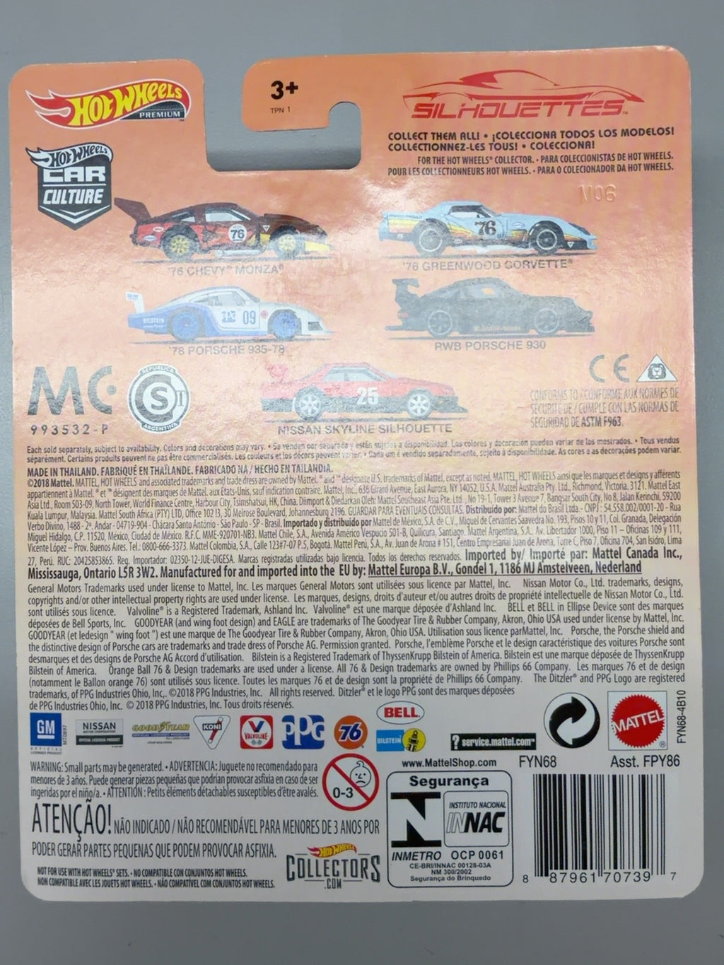 2019 Hot Wheels Premium Car Culture Silhouettes RWB Porsche 930 4/5 back