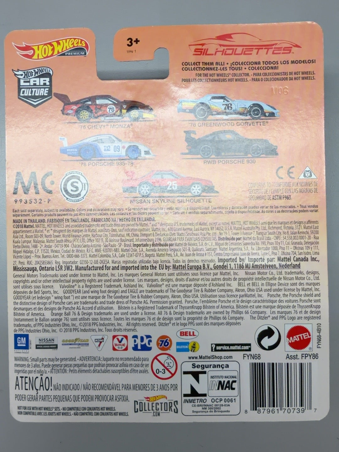 2019 Hot Wheels Premium Car Culture Silhouettes RWB Porsche 930 4/5 back