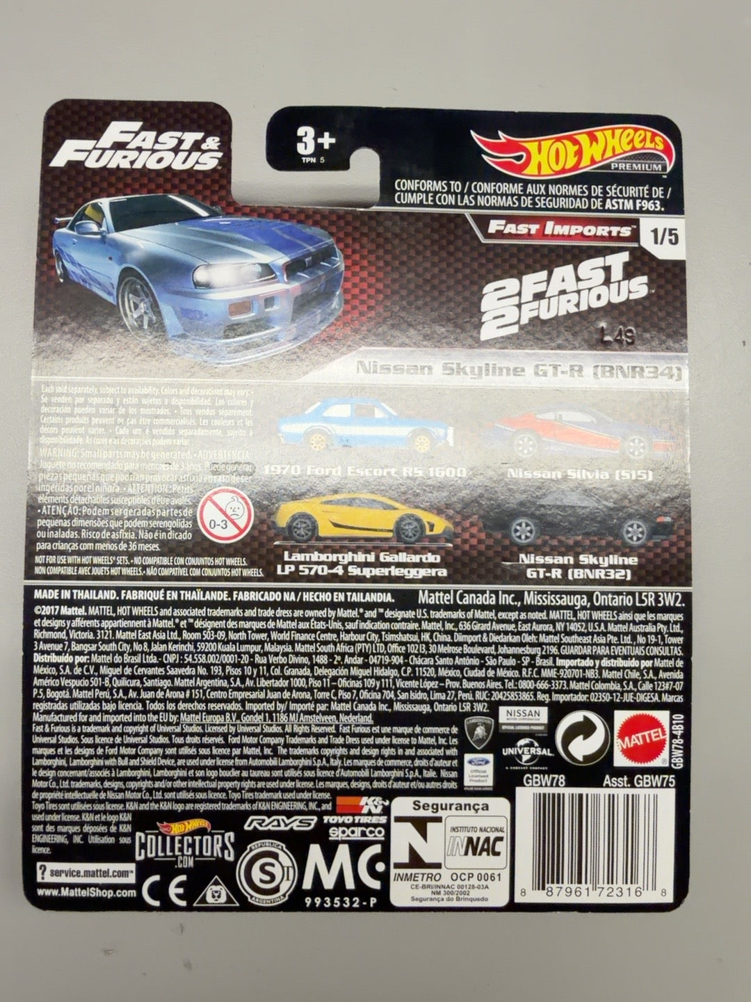 2019 Hot Wheels Premium Fast & Furious Fast Imports Nissan Skyline GT-R BNR34 card back