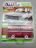 Auto World 1983 Chevy Silverado 10 Fleetside Ultra Red Chase front