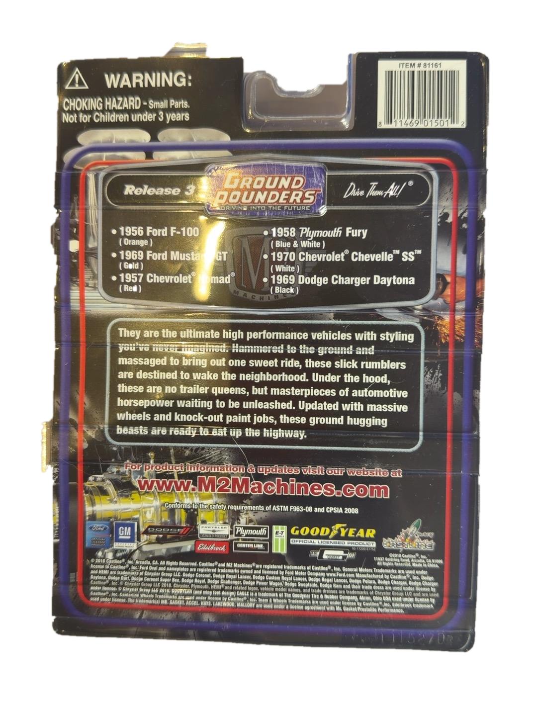 M2 Machines Ground Pounders Release 3 1969 Ford Mustang GT Chase 1:64 back