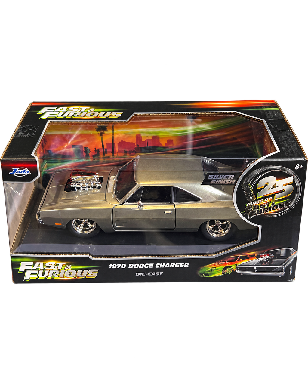 Jada Fast & Furious 25 Years 1970 Dodge Charger Silver Finish Chase rear