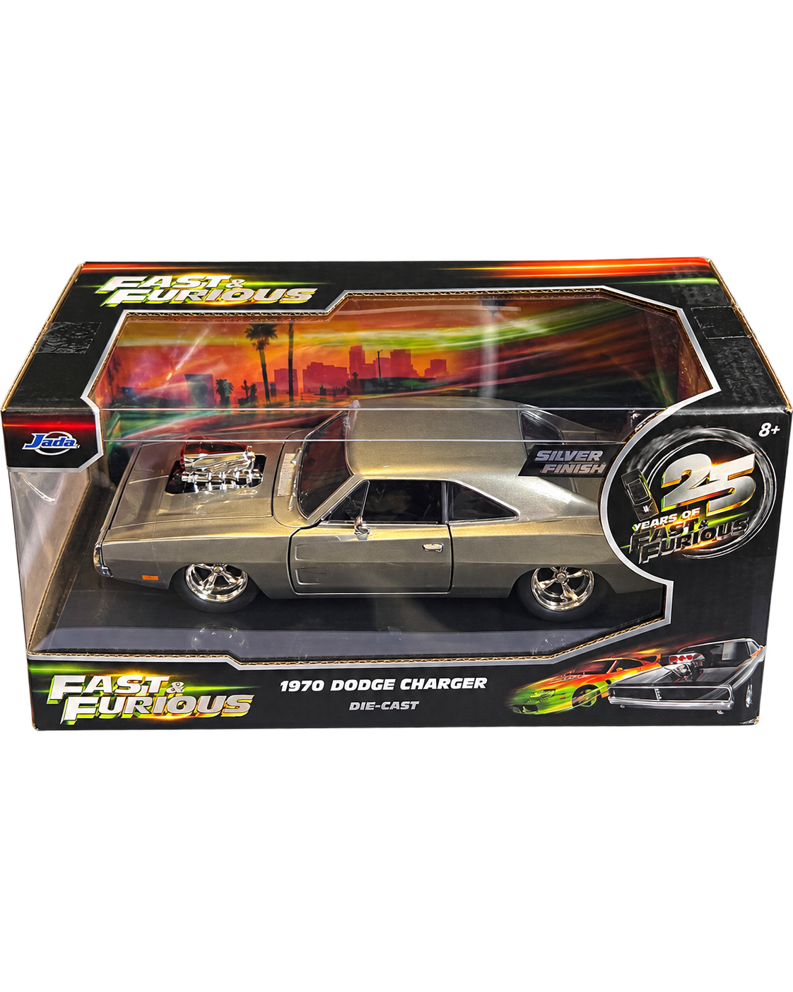 Jada Fast & Furious 25 Years 1970 Dodge Charger Silver Finish Chase rear