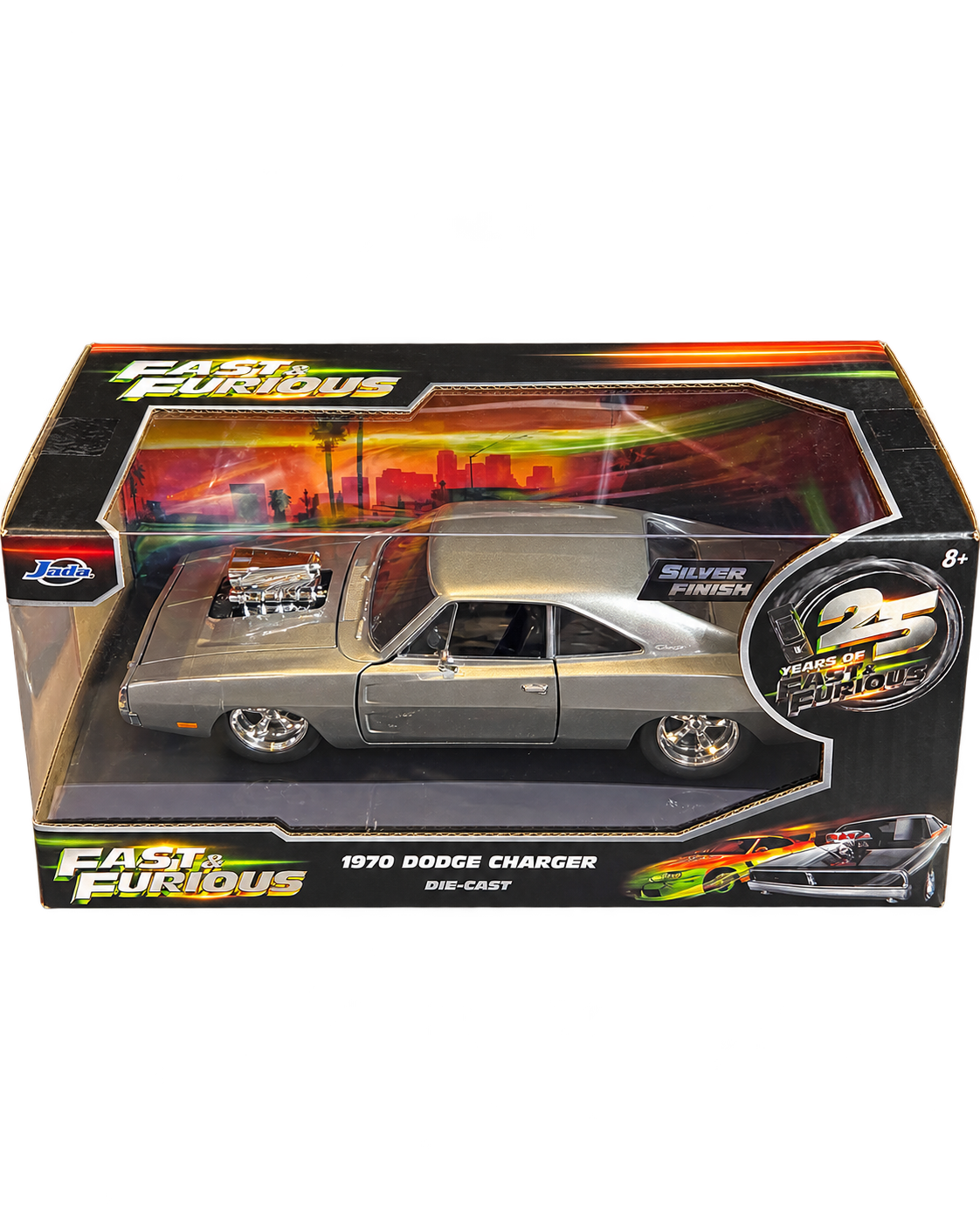 Jada Fast & Furious 25 Years 1970 Dodge Charger Silver Finish Chase side