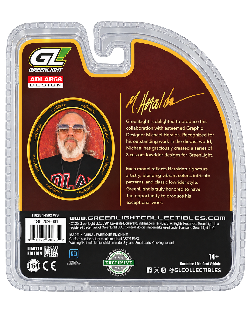 GreenLight 1965 Chevrolet Impala Lowrider Michael Heralda edition package back