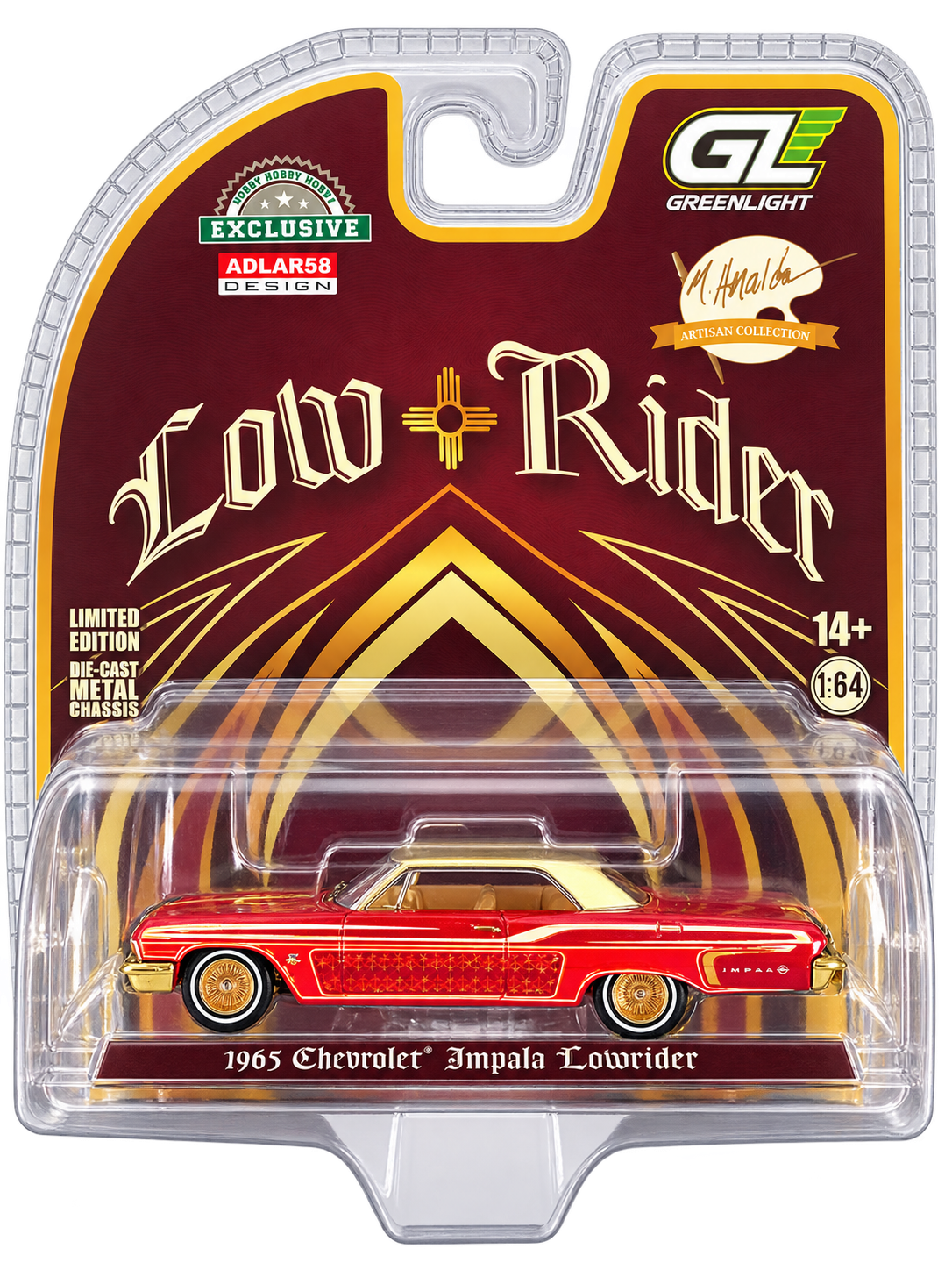 Michael Heralda hand-signed GreenLight 1965 Chevrolet Impala Lowrider front