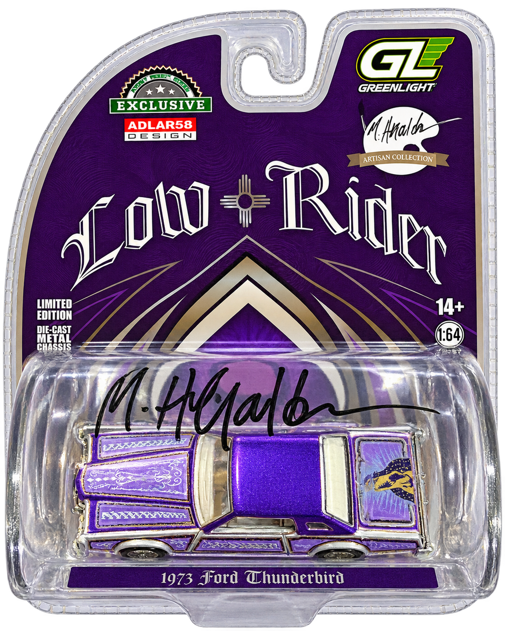 GreenLight 1973 Ford Thunderbird Lowrider Michael Heralda hand-signed front