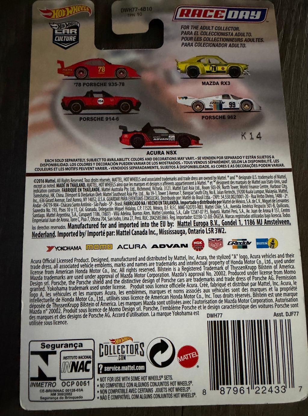 2017 Hot Wheels Car Culture Race Day Mazda RX3 DWH77 back card