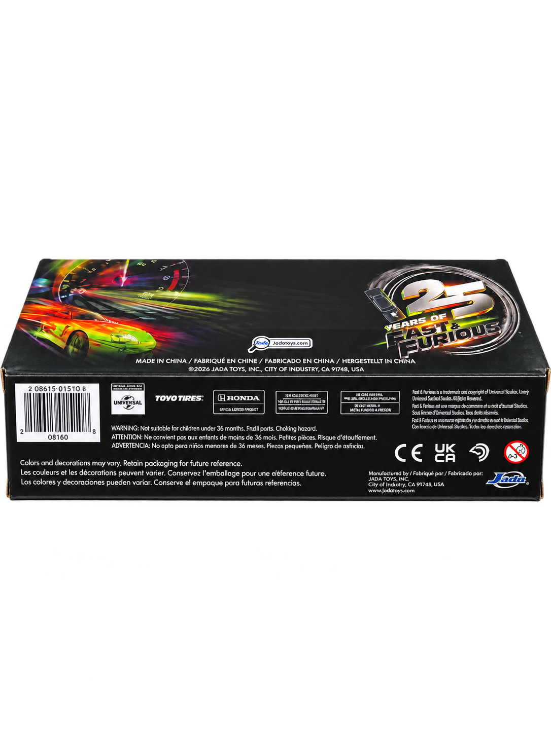 Jada Fast & Furious 25 Years Brian's Nissan Skyline GT-R R34 1:32 twin pack back