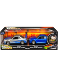 Jada Fast & Furious 25 Years Brian's Nissan Skyline GT-R R34 1:32 twin pack front