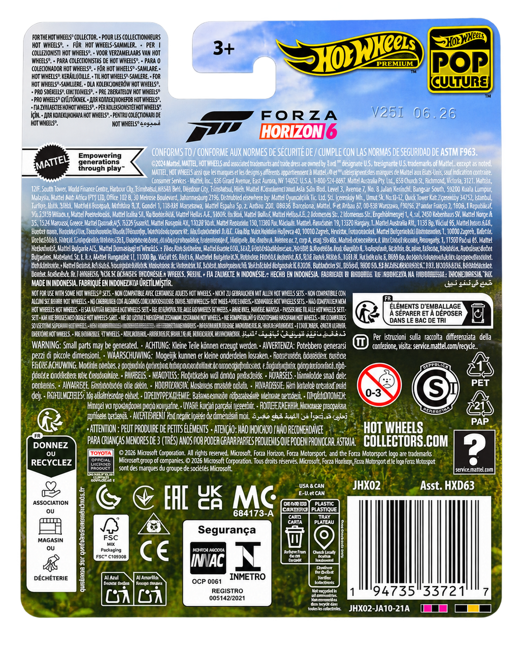 2026 Hot Wheels Premium Pop Culture Forza Horizon 6 '24 Toyota Land Cruiser back no background