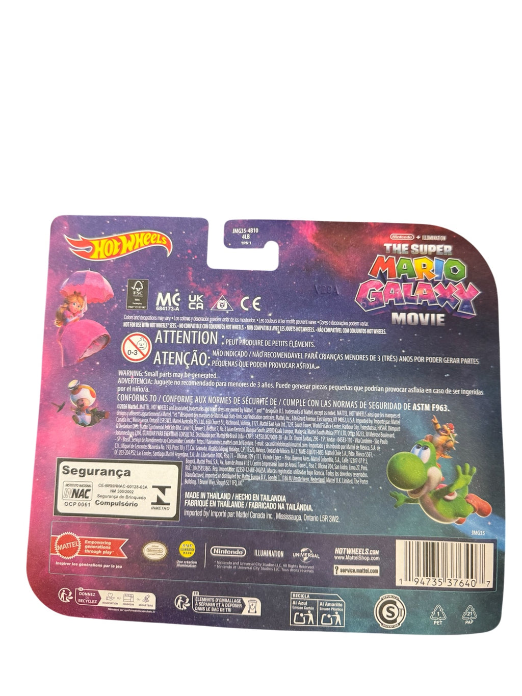 2026 Hot Wheels The Super Mario Galaxy Movie Bowser Jr. x Mario vehicle set back