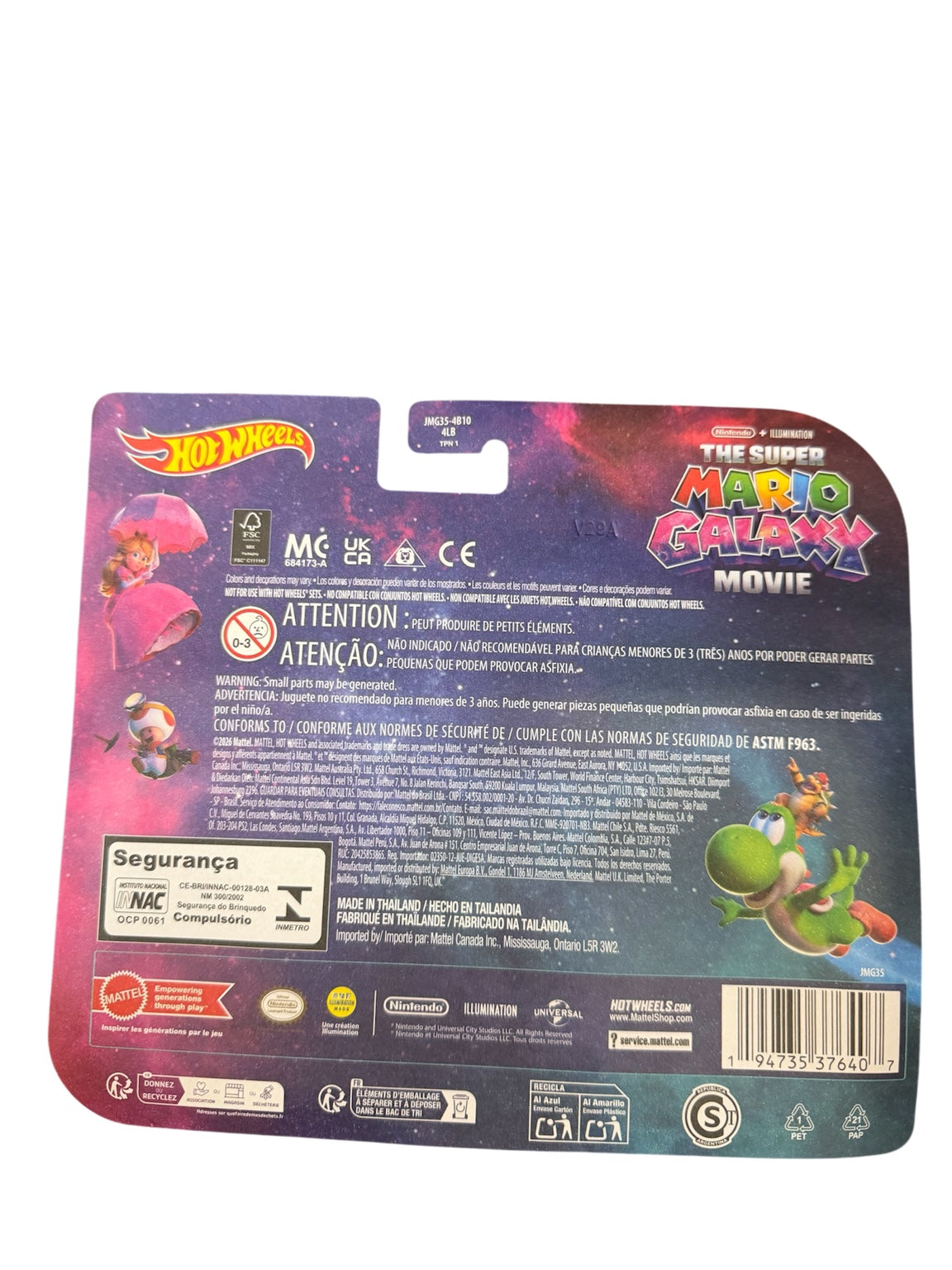 2026 Hot Wheels The Super Mario Galaxy Movie Bowser Jr. x Mario vehicle set back