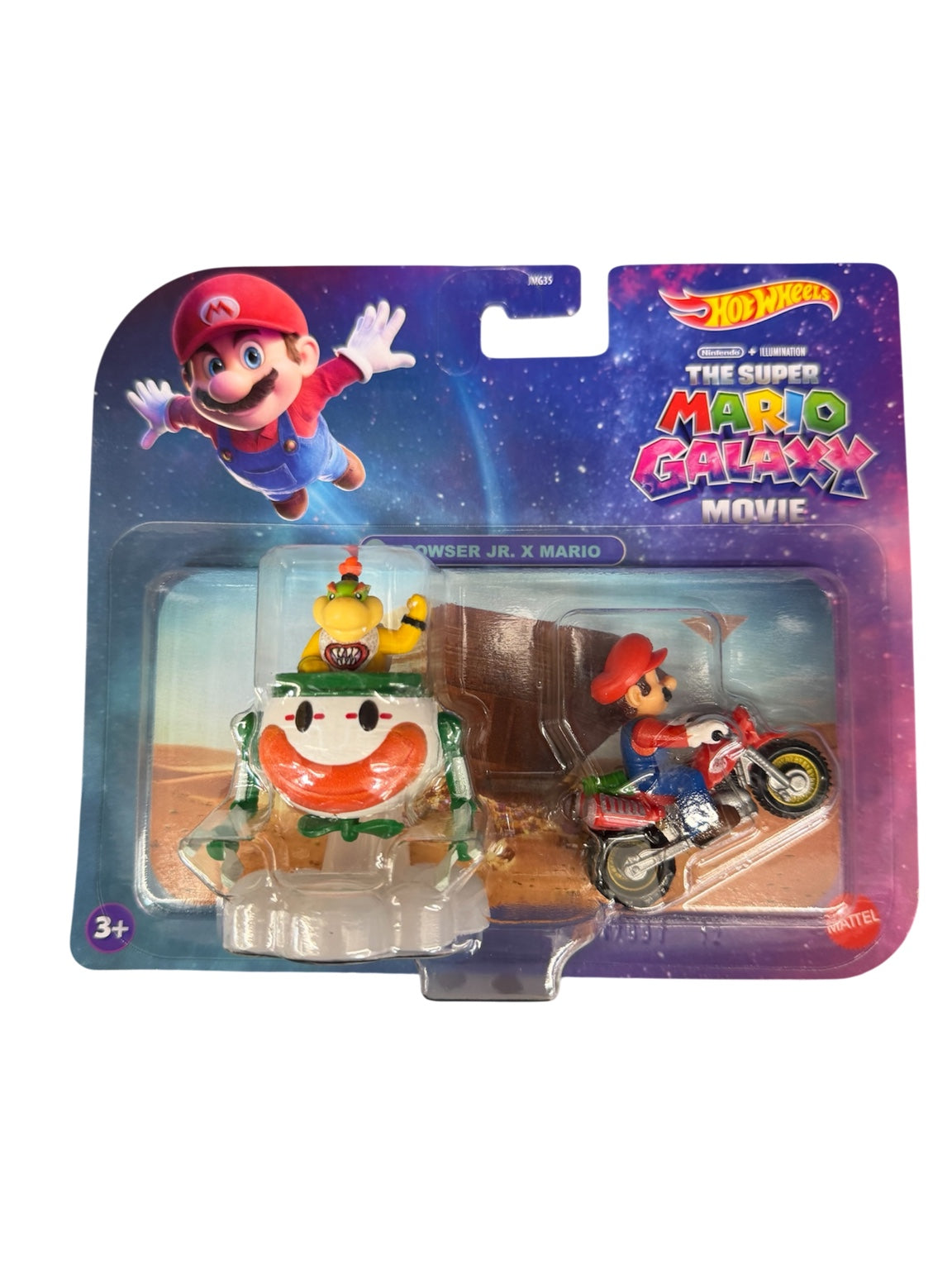 2026 Hot Wheels The Super Mario Galaxy Movie Bowser Jr. x Mario vehicle set front