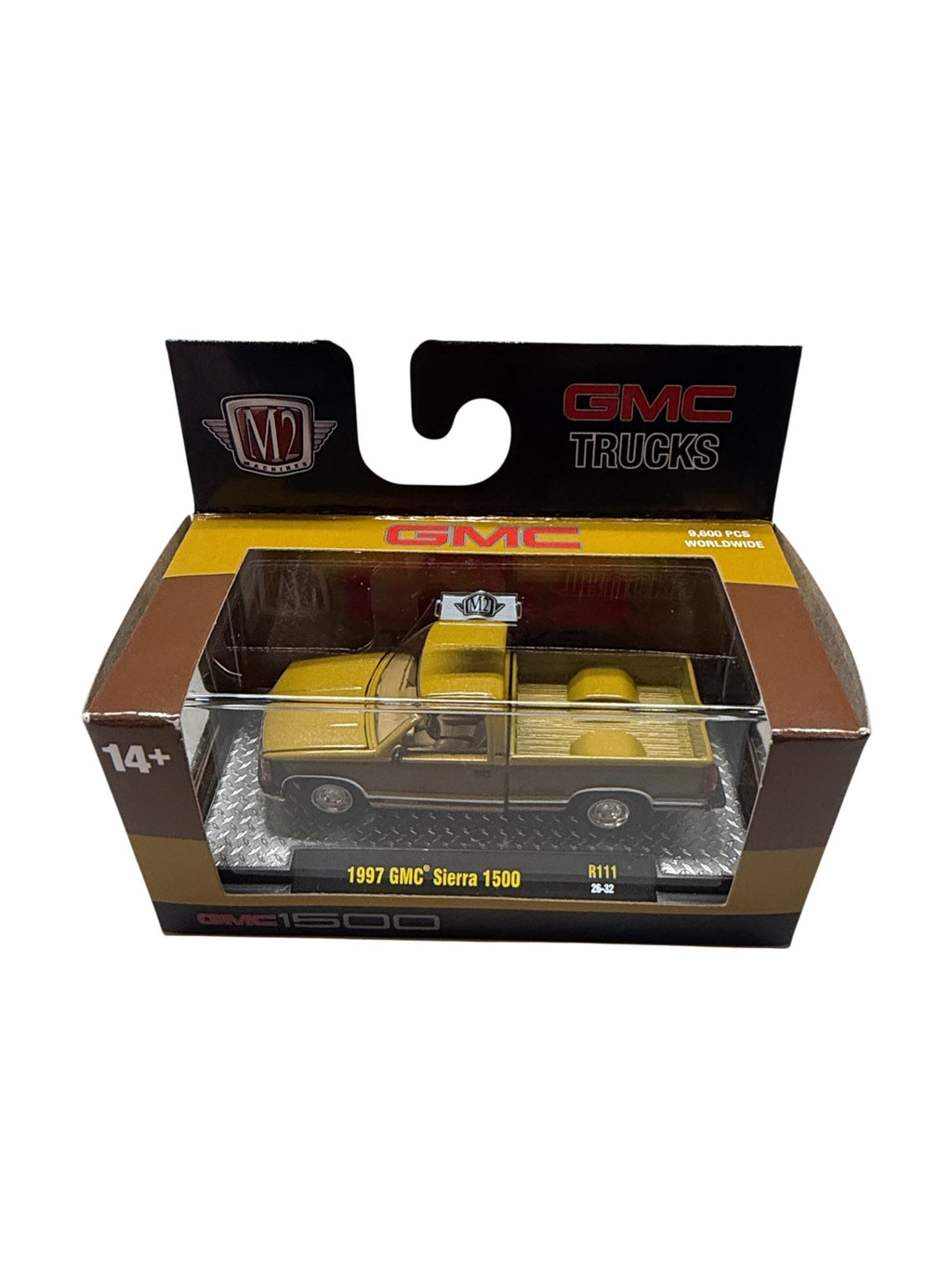 2026 M2 Machines 1997 GMC Sierra 1500 GMC Trucks R111 26-32 gold brown front package