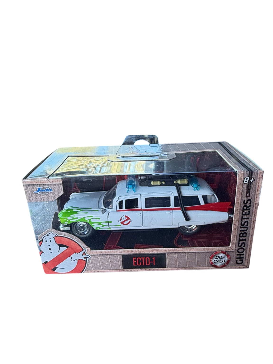 2026 Jada Ghostbusters Ecto-1 green slime chase 1:32 front view in box