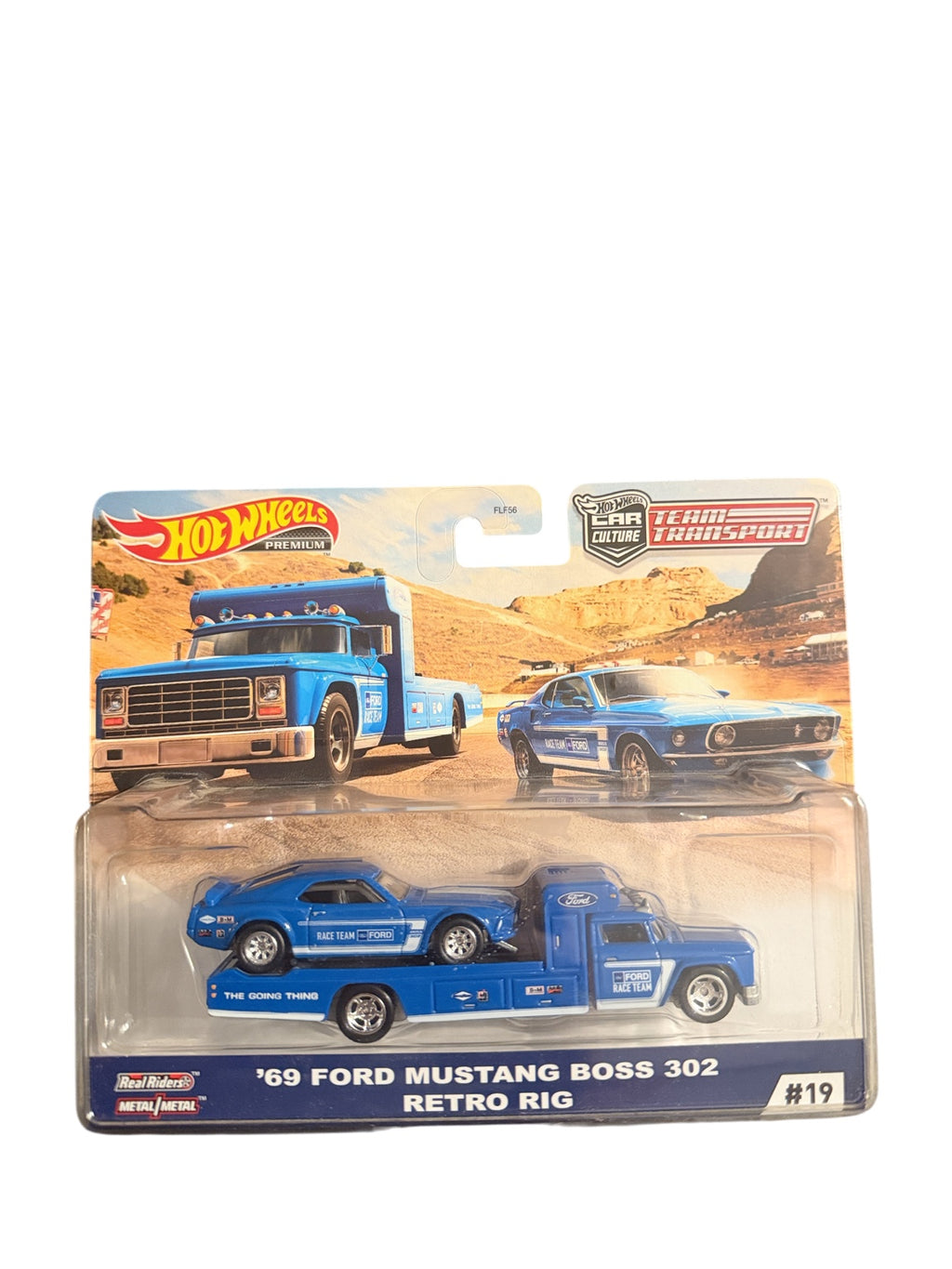 Hot Wheels Premium Team Transport 19 69 Ford Mustang Boss 302 Retro Rig front