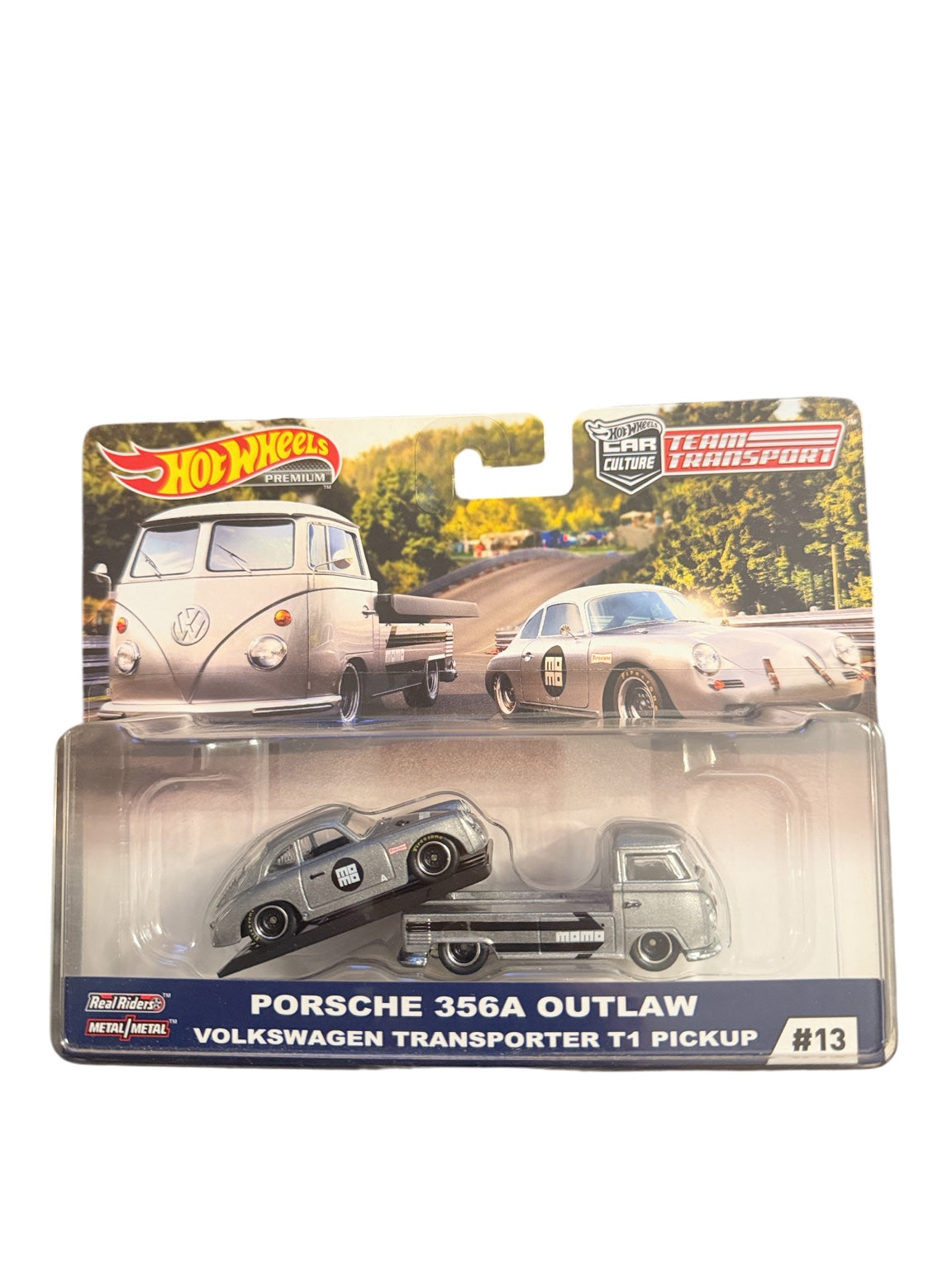 Hot Wheels Premium Team Transport 13 Porsche 356A Outlaw Volkswagen Transporter T1 Pickup front